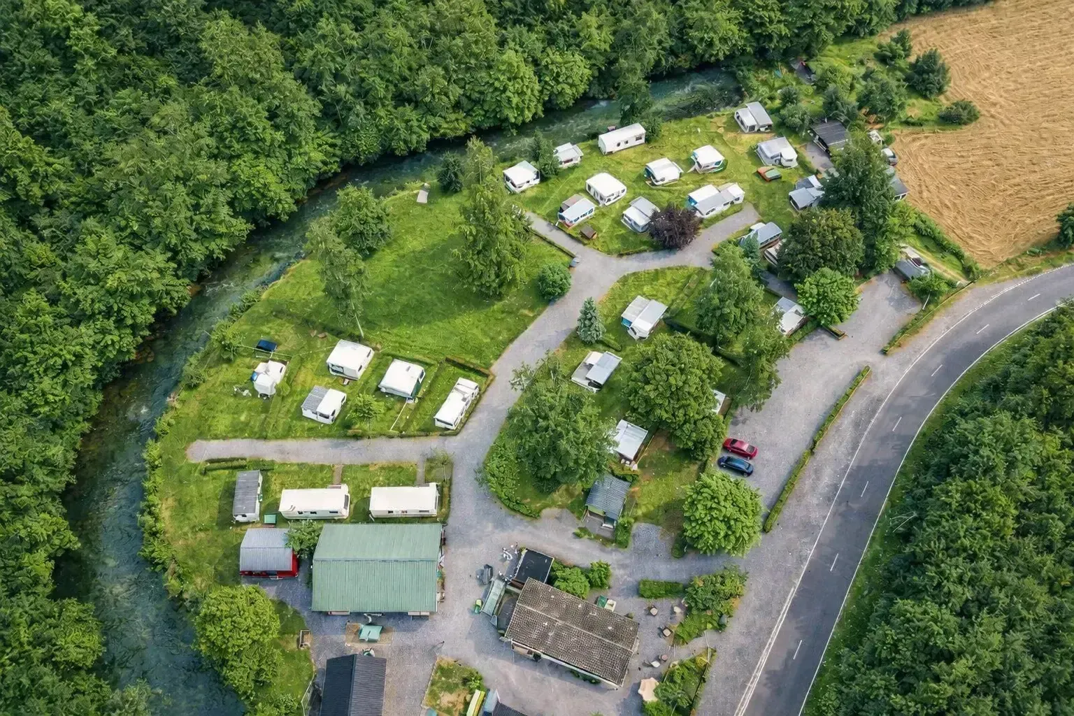 Aerial view of Camping La Lienne